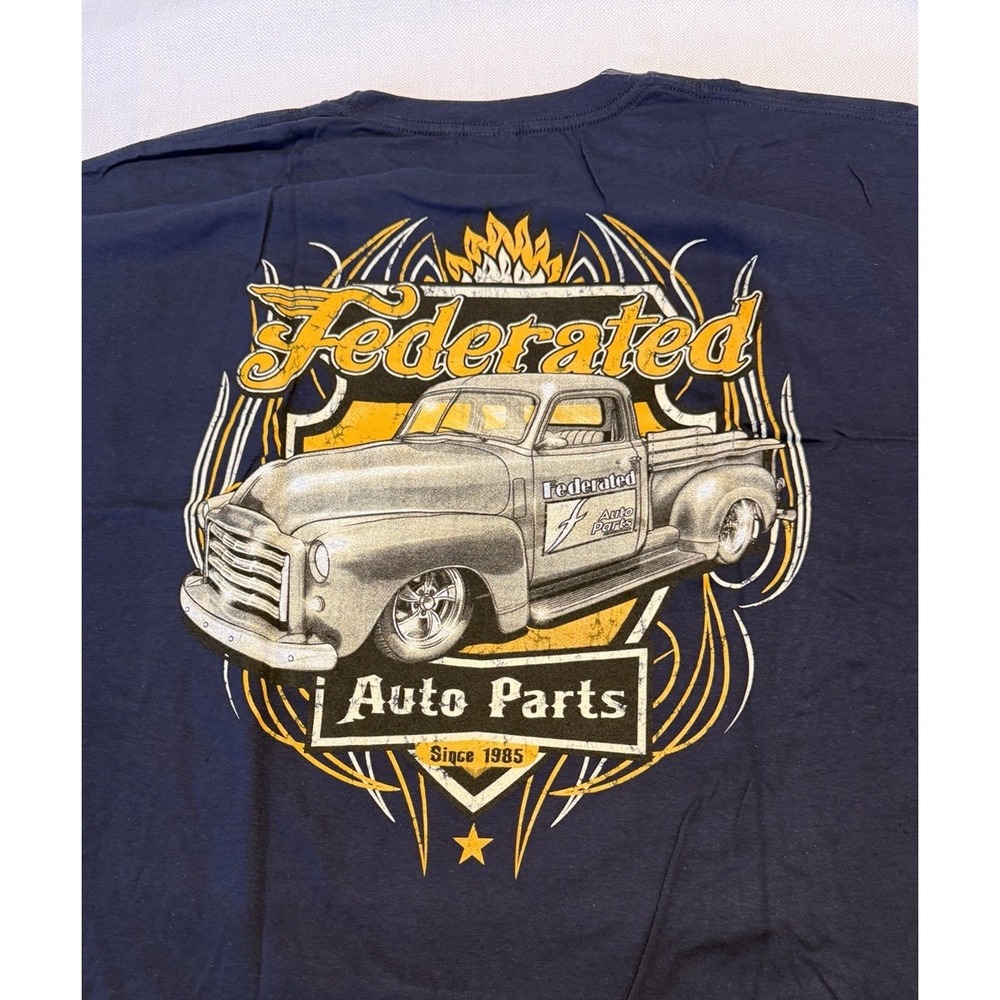 Federated Auto Parts Blue Short Sleeve T-Shirt Men's 5XL Tee Old Truck Pick Up
